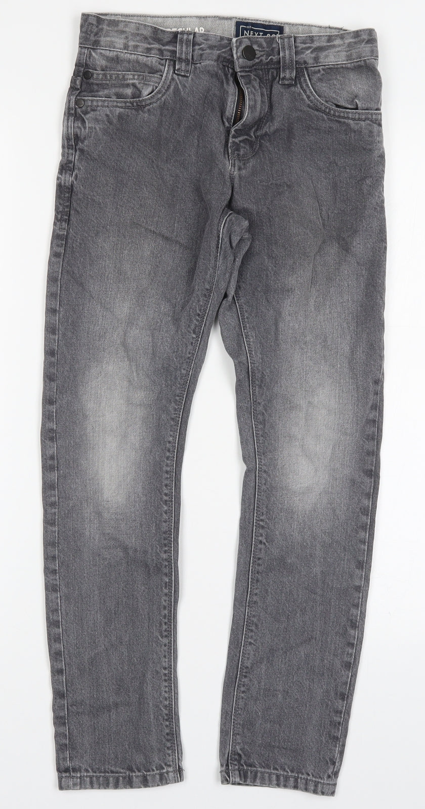 NEXT Boys Grey  Cotton Skinny Jeans Size 9 Years  Regular Button
