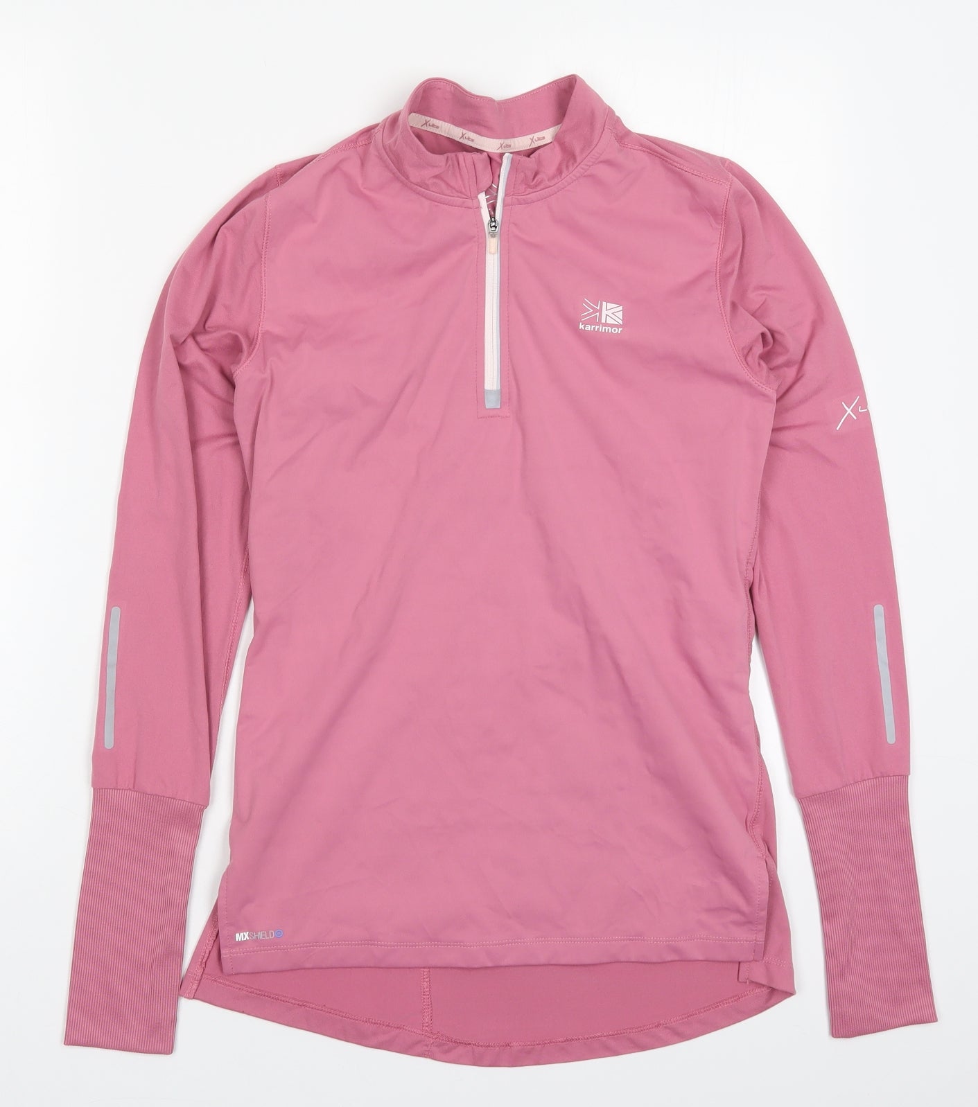 Karrimor Womens Pink  Polyester Basic T-Shirt Size 10 Round Neck Zip