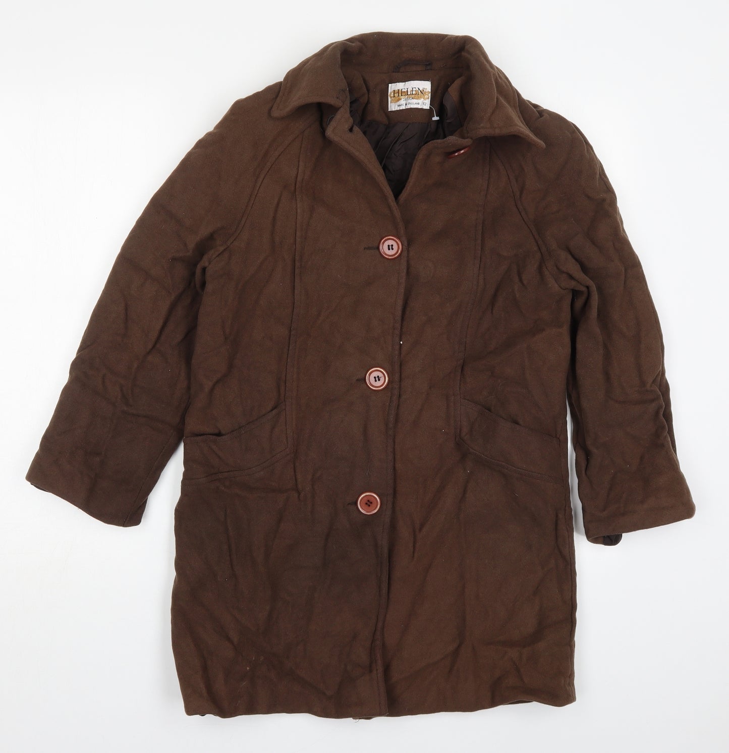 Helen Womens Brown   Pea Coat Coat Size 12  Button