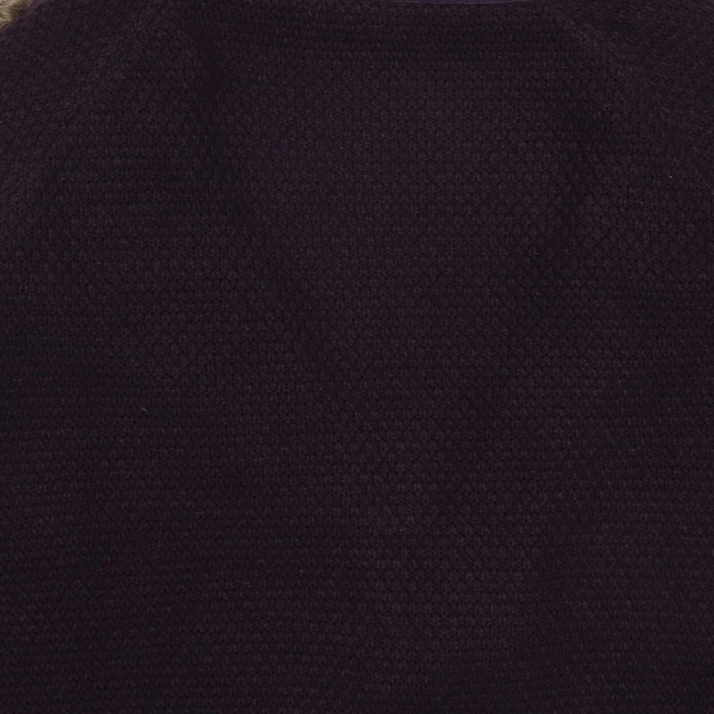 Cotton Traders Womens Purple V-Neck  Acrylic Cardigan Jumper Size 18