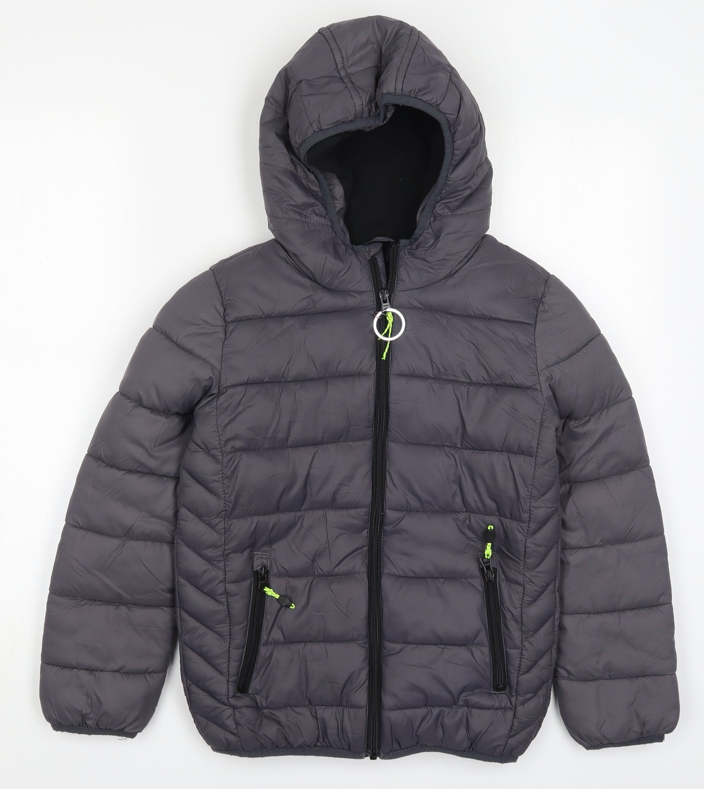TU Boys Grey   Basic Coat Coat Size 9-10 Years  Zip