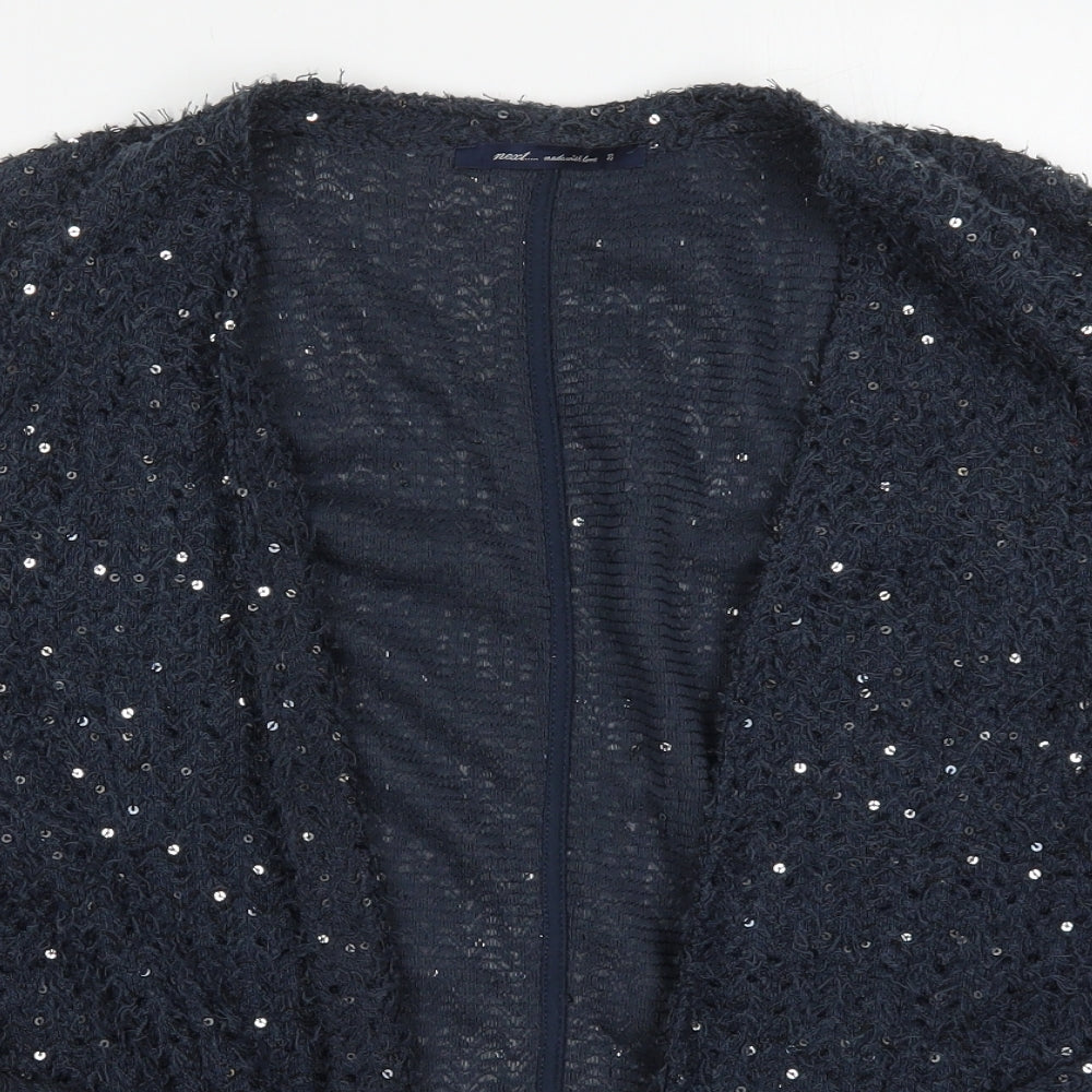 NEXT Womens Blue V-Neck  Polyester Cardigan Jumper Size 20