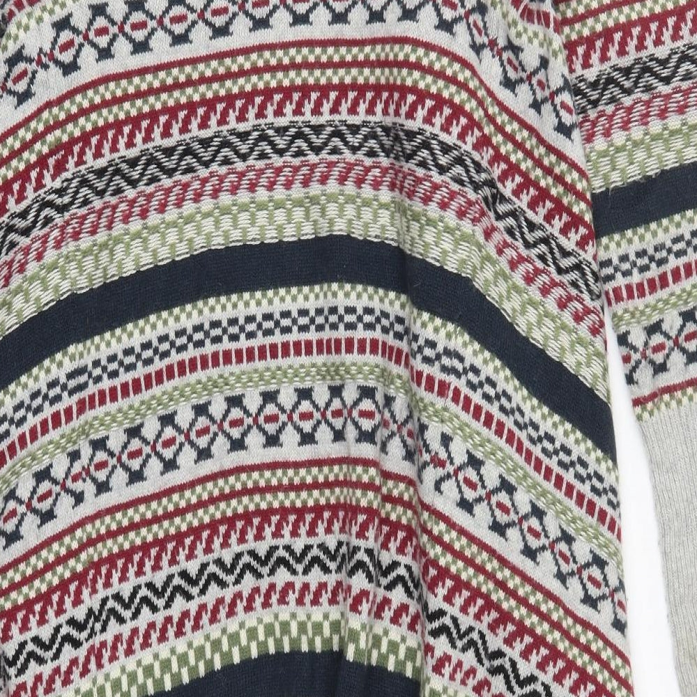 Tommy Hilfiger Womens Multicoloured V-Neck Geometric Acrylic Cardigan Jumper Size S