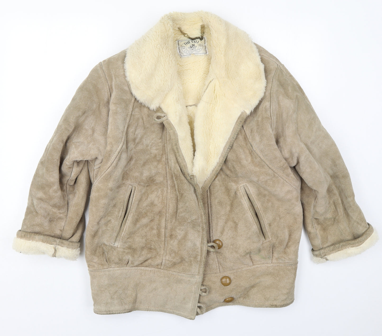 The Vali Collection Womens Beige   Jacket Coat Size 14  Button