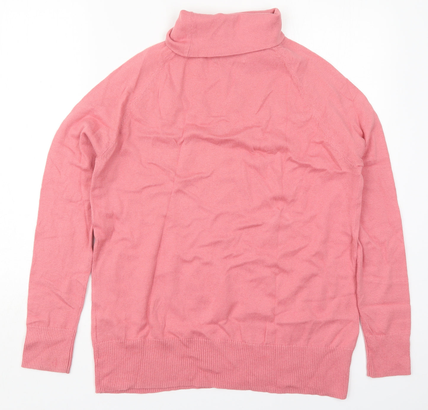 Schoffel Womens Pink Roll Neck  Cotton Pullover Jumper Size 12