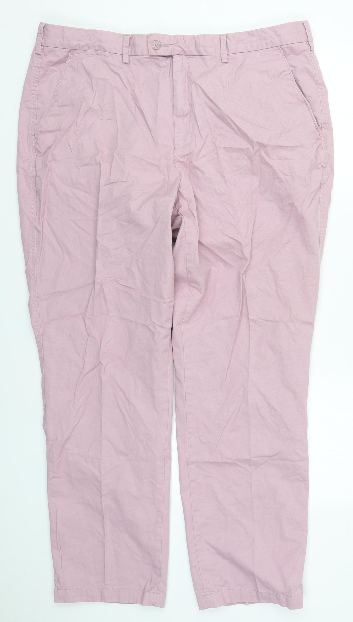 Samuel Windsor Mens Pink  Cotton Trousers  Size 40 L31 in Regular Button