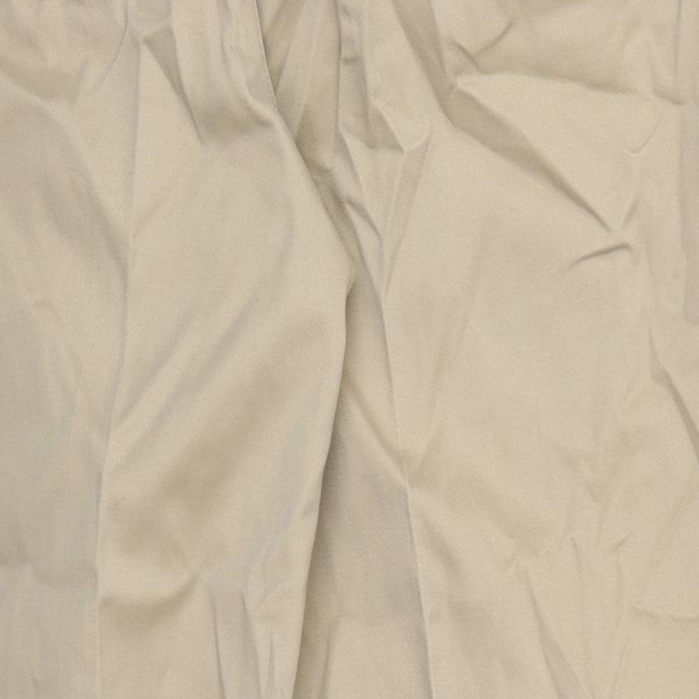 Lands End Mens Beige  Cotton Trousers  Size 38 L28 in Regular Button