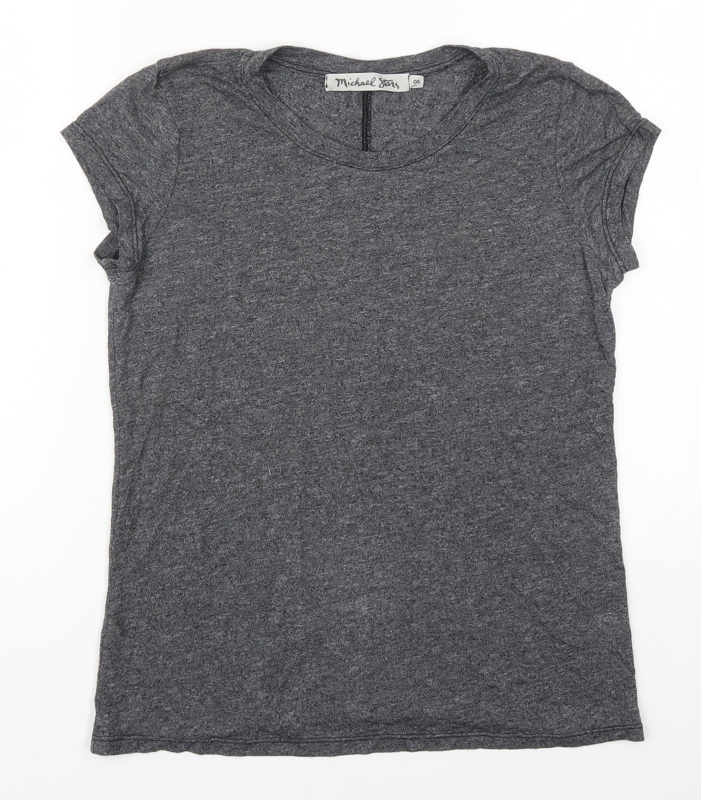 Michael Stans Womens Grey  Viscose Basic T-Shirt One Size Round Neck