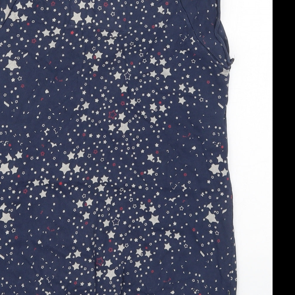 River Island Womens Blue Geometric Cotton Basic T-Shirt Size 10 Round Neck - Stars
