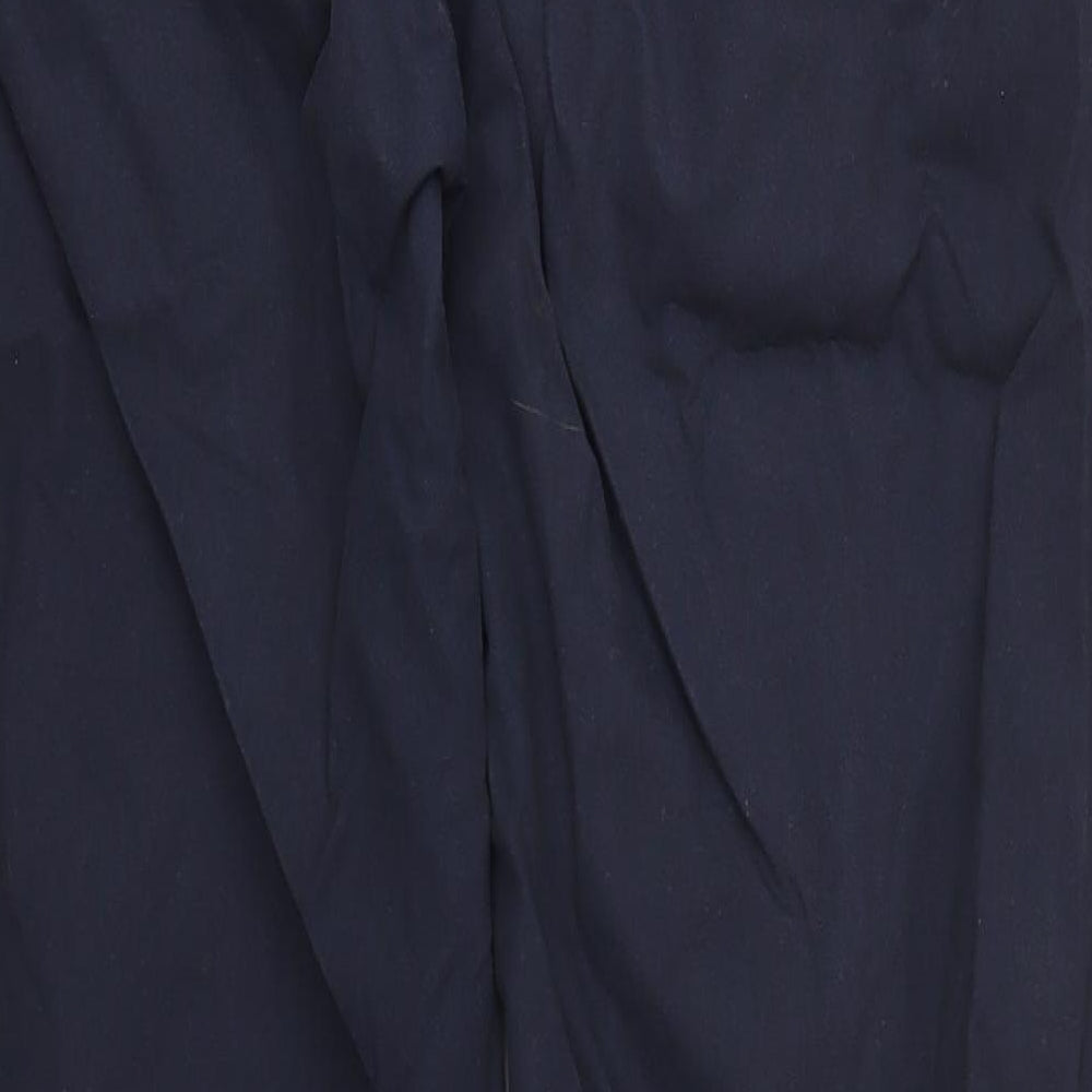 Marks and Spencer Mens Blue  Cotton Trousers  Size 42 L31 in Regular Button