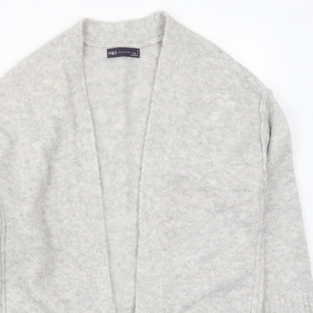 Marks and Spencer Womens Grey V-Neck  Acrylic Cardigan Jumper Size S