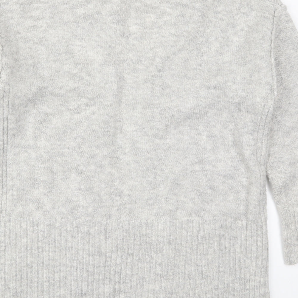 Marks and Spencer Womens Grey V-Neck  Acrylic Cardigan Jumper Size S