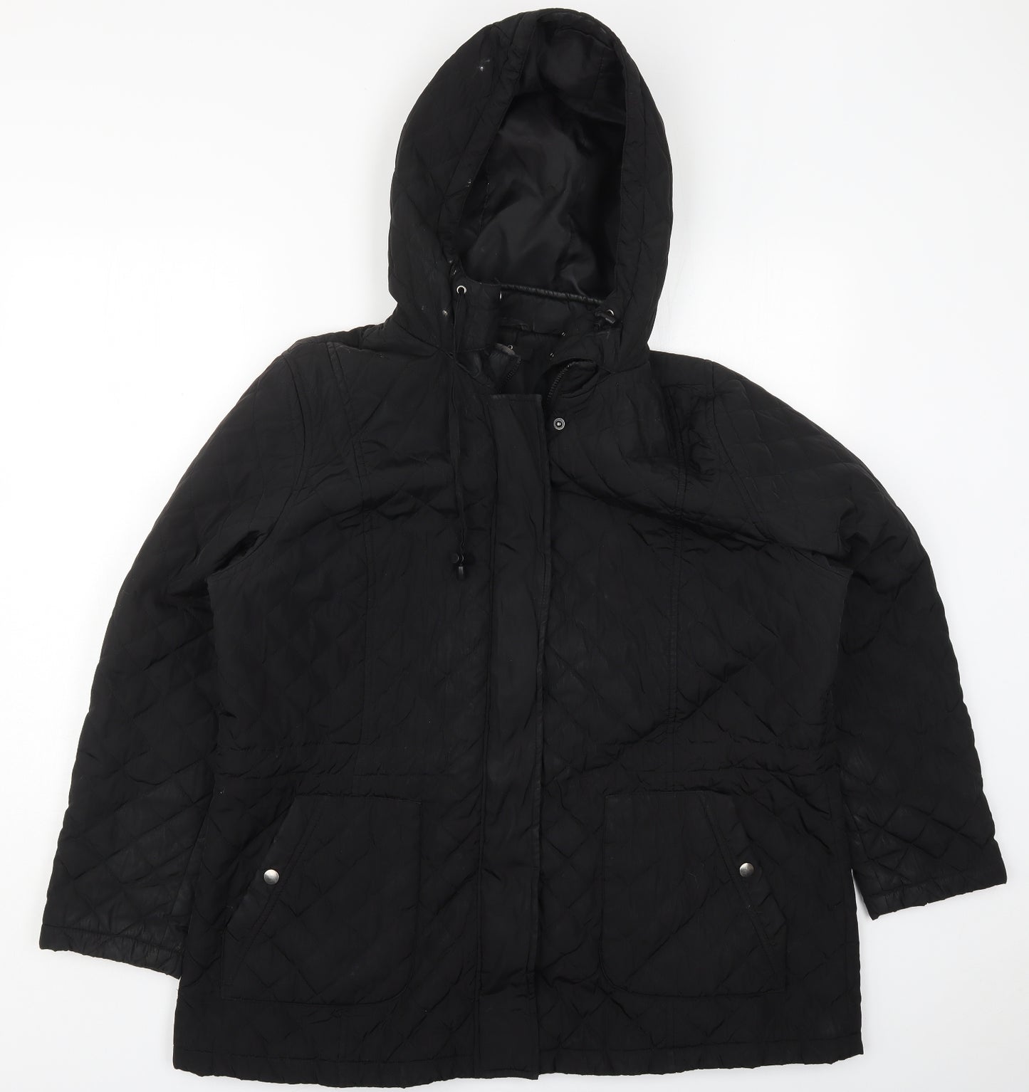 Arcadia Womens Black   Quilted Coat Size 20  Zip