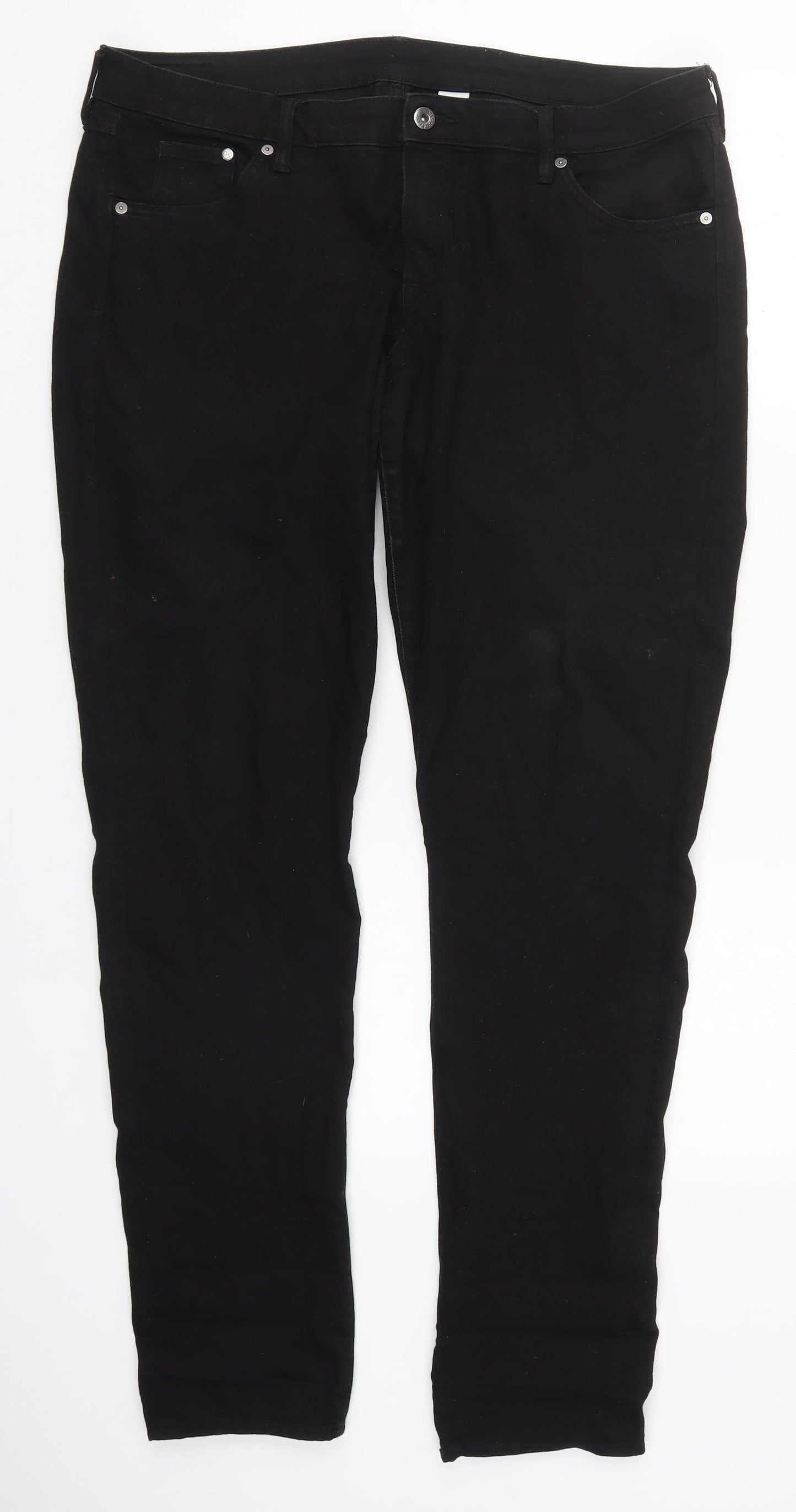 H&M Womens Black  Cotton Skinny Jeans Size 36 in L32 in Regular Button