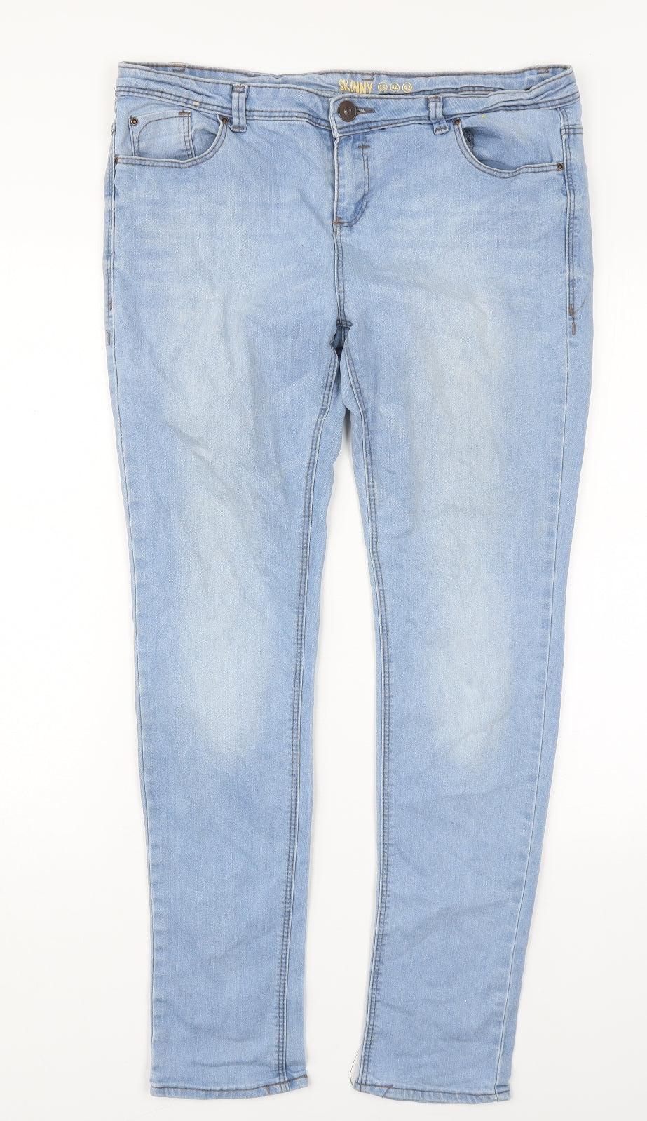 Denim Co Womens Blue  Cotton Skinny Jeans Size 16 L30 in Regular Button