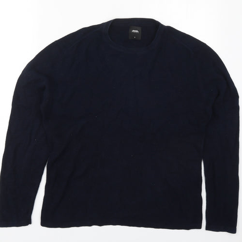 Burton Mens Blue Round Neck  Cotton Pullover Jumper Size S