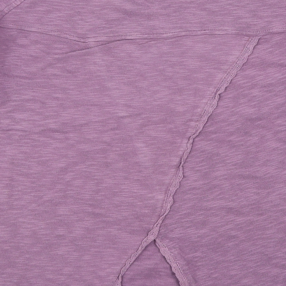 Marks and Spencer Womens Purple Round Neck  Cotton Pullover Jumper Size 16