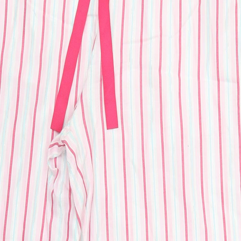 George Womens Pink Striped Polyester Trousers  Size 16 L26 in Regular Drawstring - Pyjama Pants