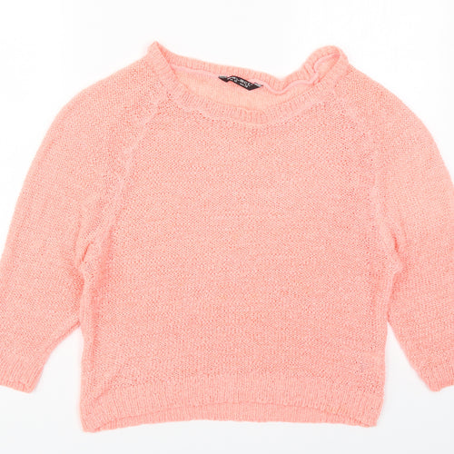 Select Womens Pink Round Neck  Acrylic Pullover Jumper Size 10