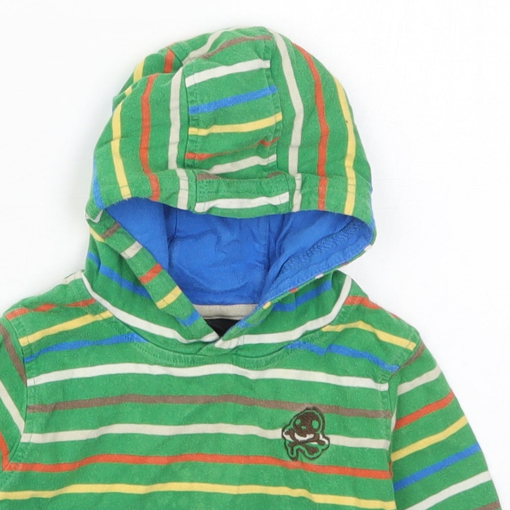 NEXT Boys Multicoloured Striped Cotton Basic T-Shirt Size 3-6 Months High Neck Pullover - Hoodie