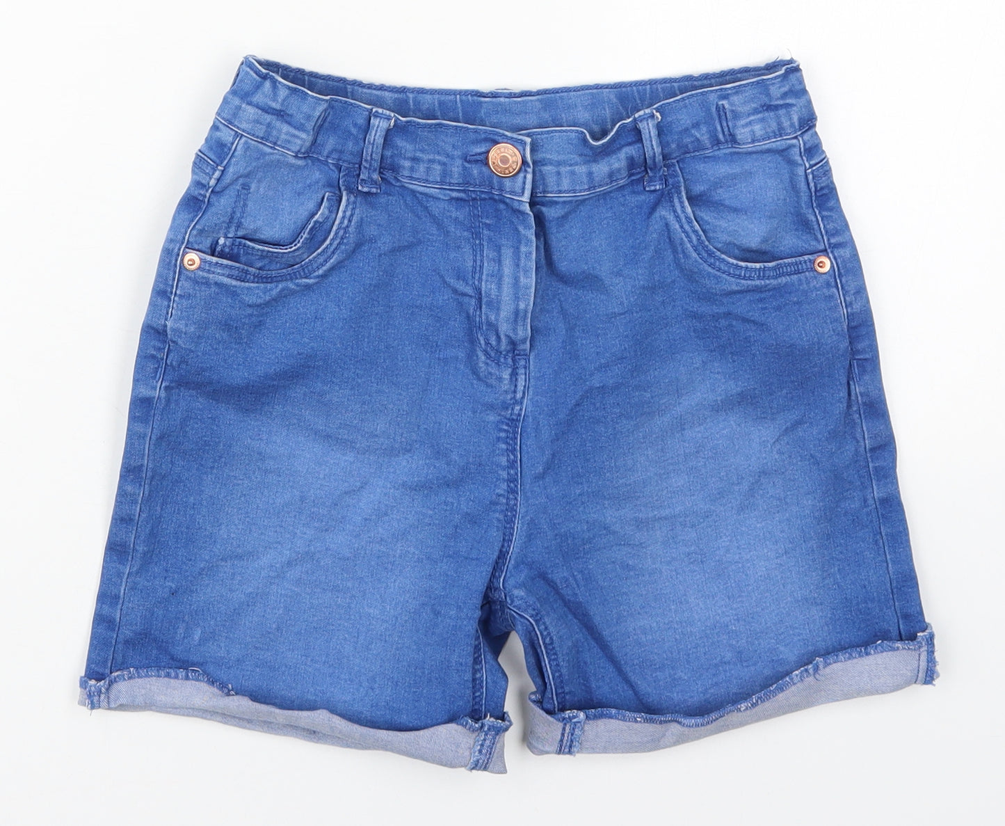 TU Girls Blue  Cotton Mom Shorts Size 14 Years  Regular