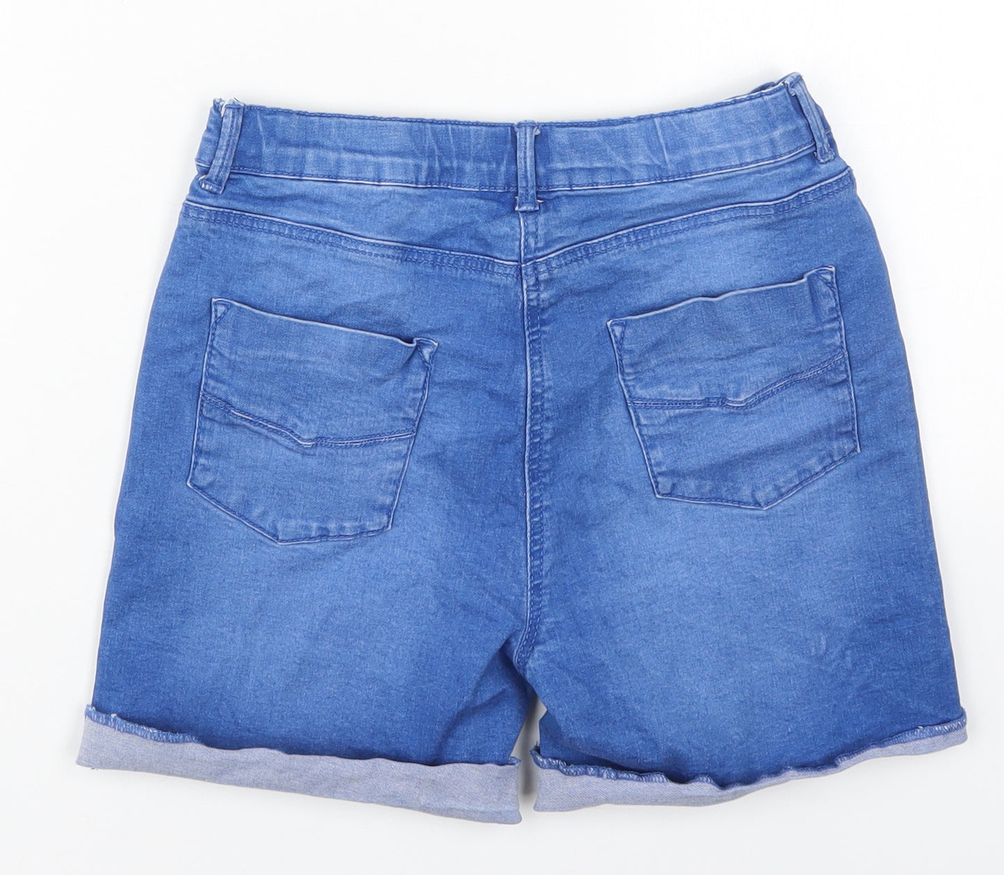 TU Girls Blue  Cotton Mom Shorts Size 14 Years  Regular