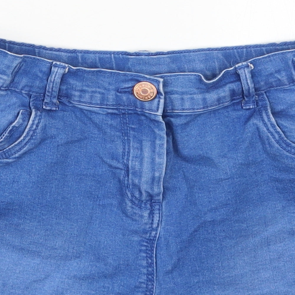 TU Girls Blue  Cotton Mom Shorts Size 14 Years  Regular