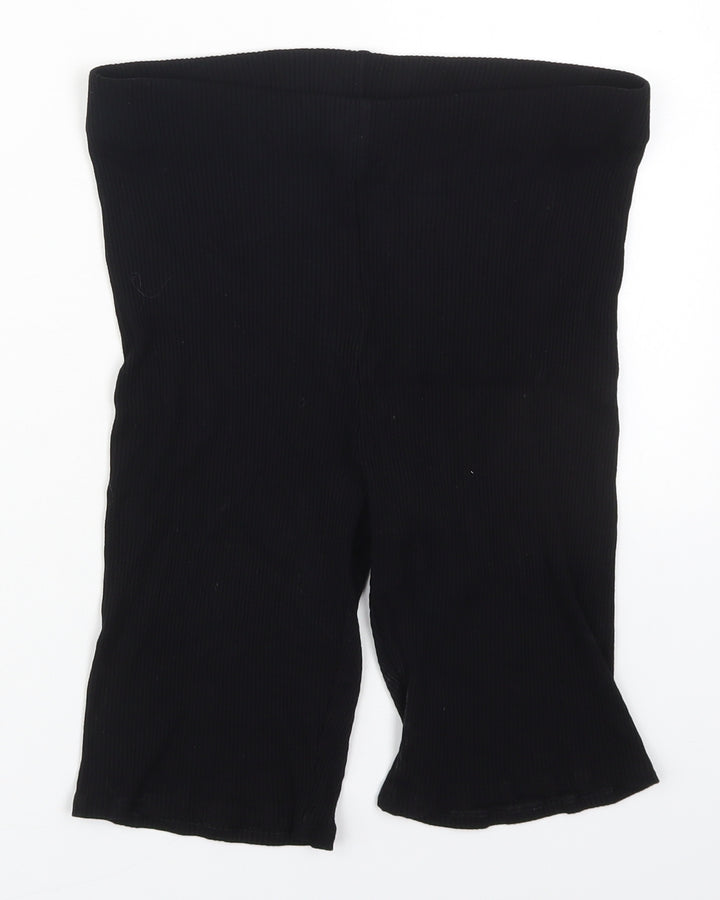 H&M Womens Black Polyester Biker Shorts Size M L9 in Regular