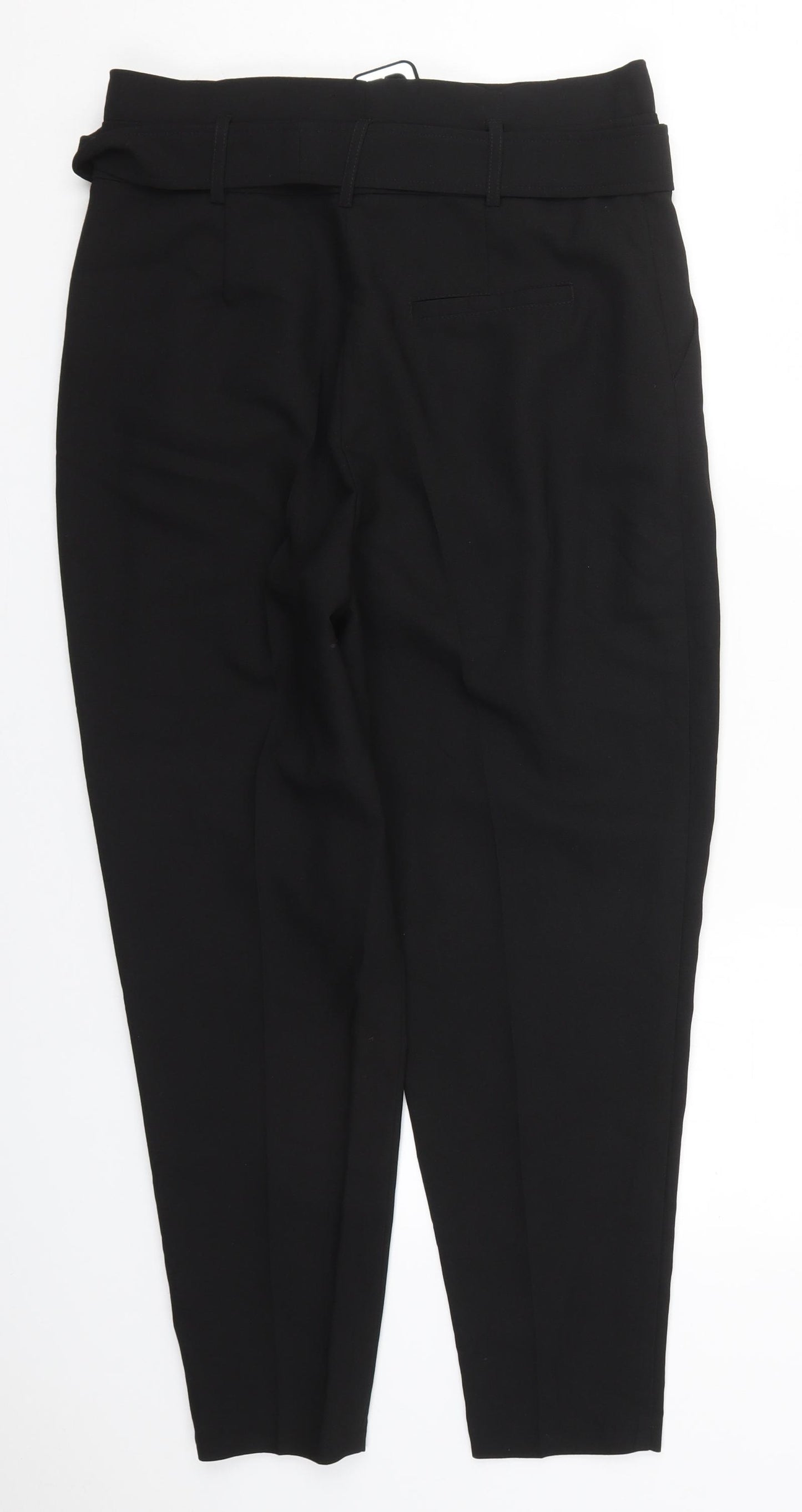 Topshop Womens Black  Polyester Trousers  Size 14 L26 in Regular Hook & Eye