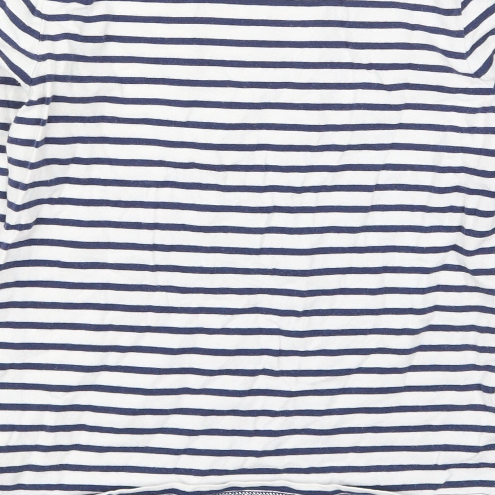 John Lewis Girls Blue Striped Cotton Basic T-Shirt Size 9 Years Round Neck Pullover - Stars