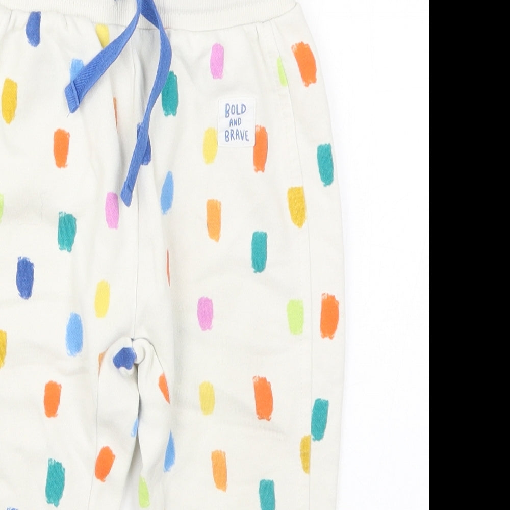 George Boys Multicoloured Geometric Cotton Sweatpants Trousers Size 2-3 Years  Regular Drawstring