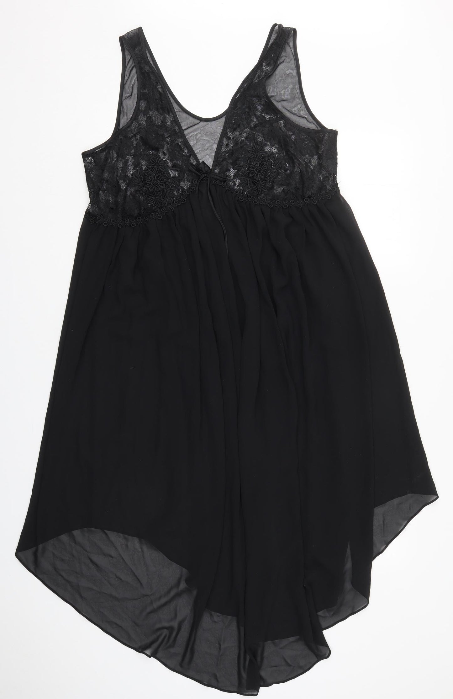 Marks and Spencer Womens Black Solid Polyester Babydoll Dress Size 20
