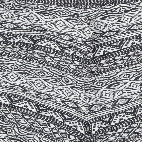 Papaya Womens Black Geometric Viscose Mom Shorts Size 10 L3 in Regular Drawstring