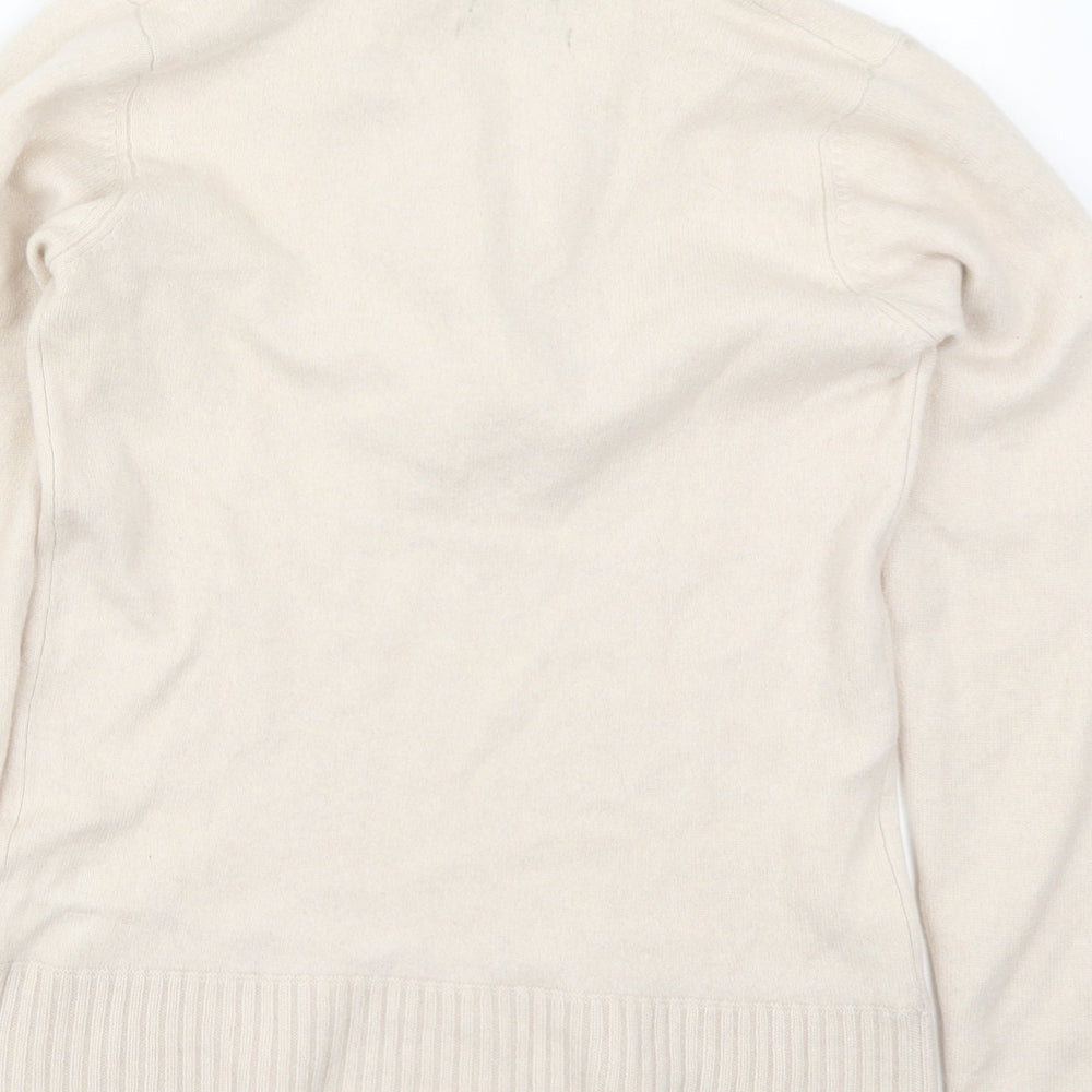F&F Womens Beige Collared  Cashmere Pullover Jumper Size 12