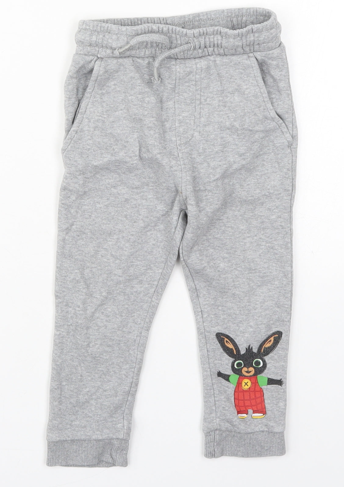 Bing Boys Grey  Cotton Sweatpants Trousers Size 2-3 Years  Regular Drawstring - Rabbit