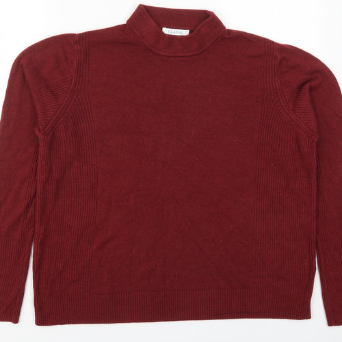 Marks and Spencer Womens Red Round Neck  Acrylic Pullover Jumper Size 18