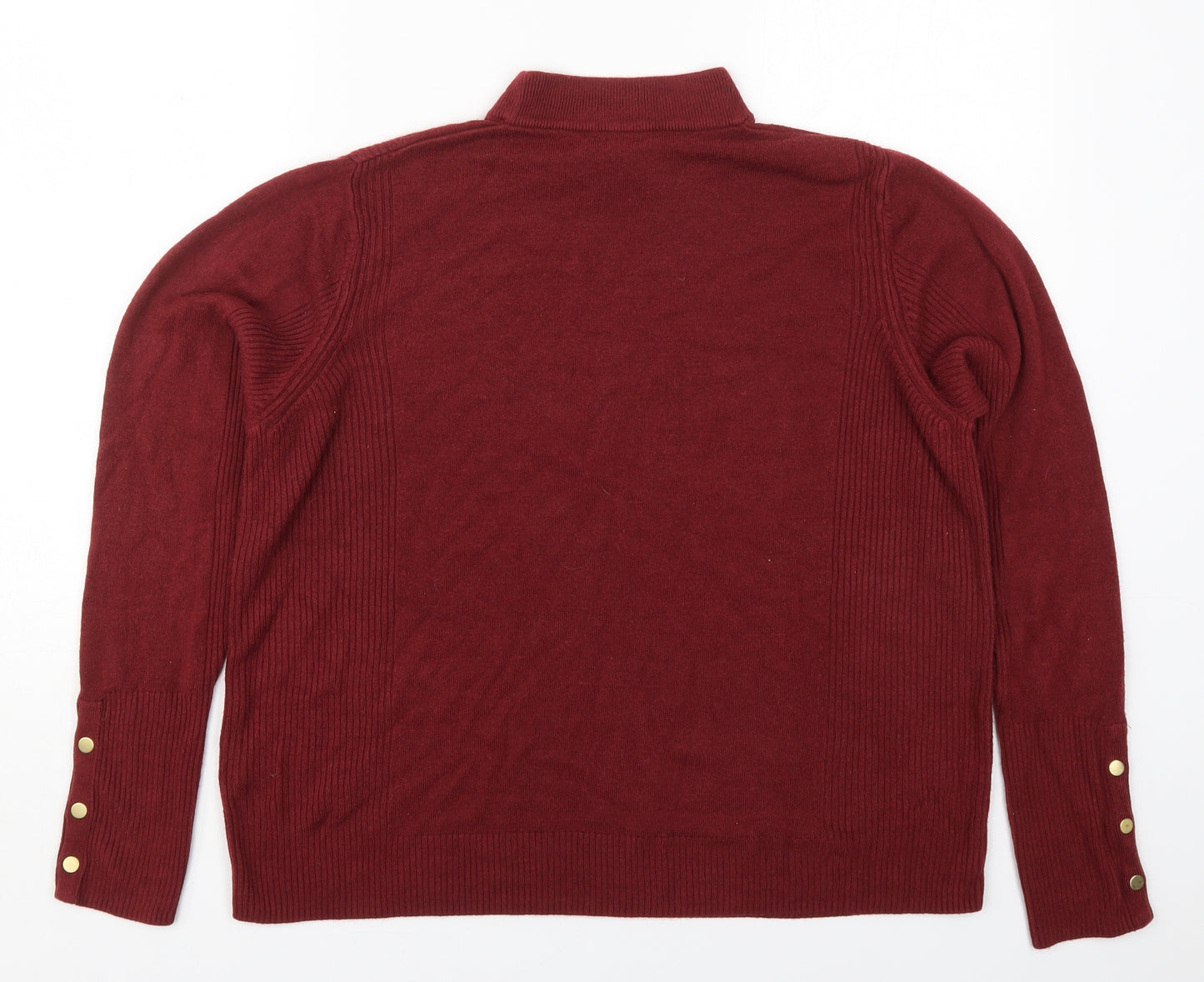 Marks and Spencer Womens Red Round Neck  Acrylic Pullover Jumper Size 18