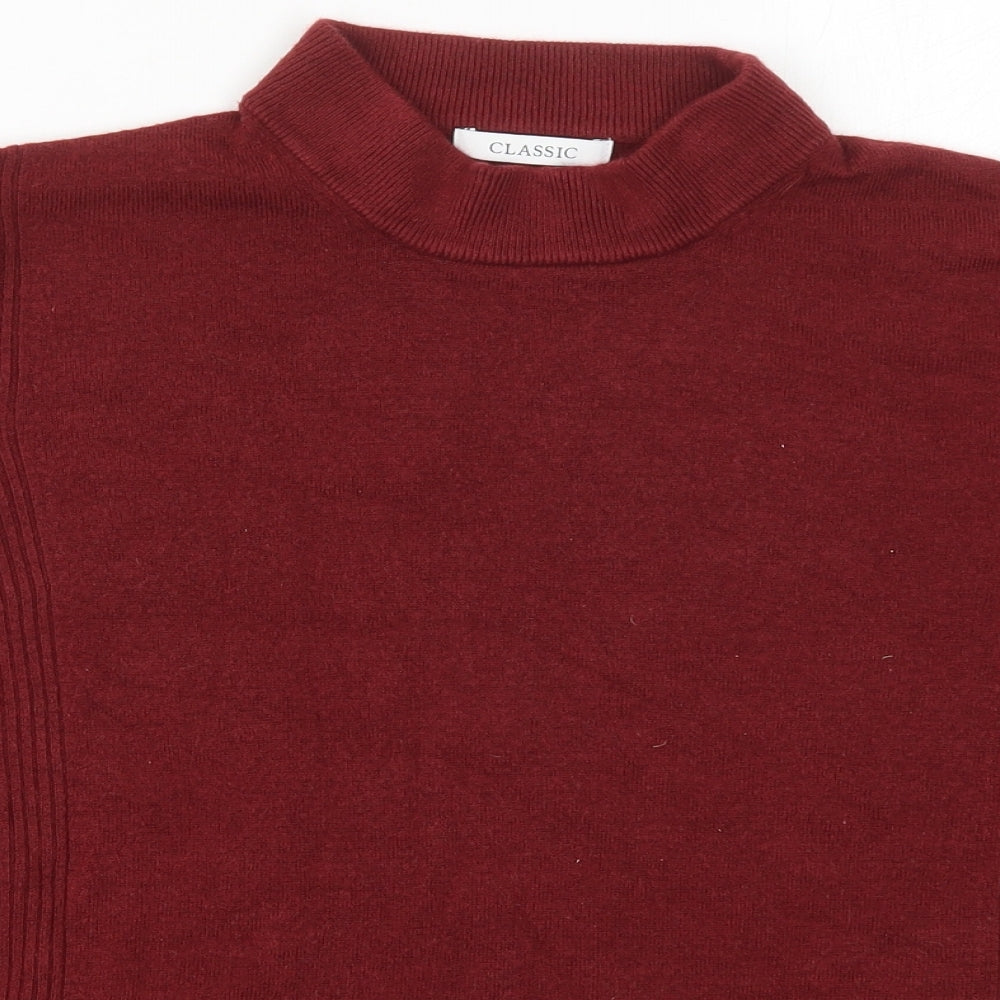 Marks and Spencer Womens Red Round Neck  Acrylic Pullover Jumper Size 18