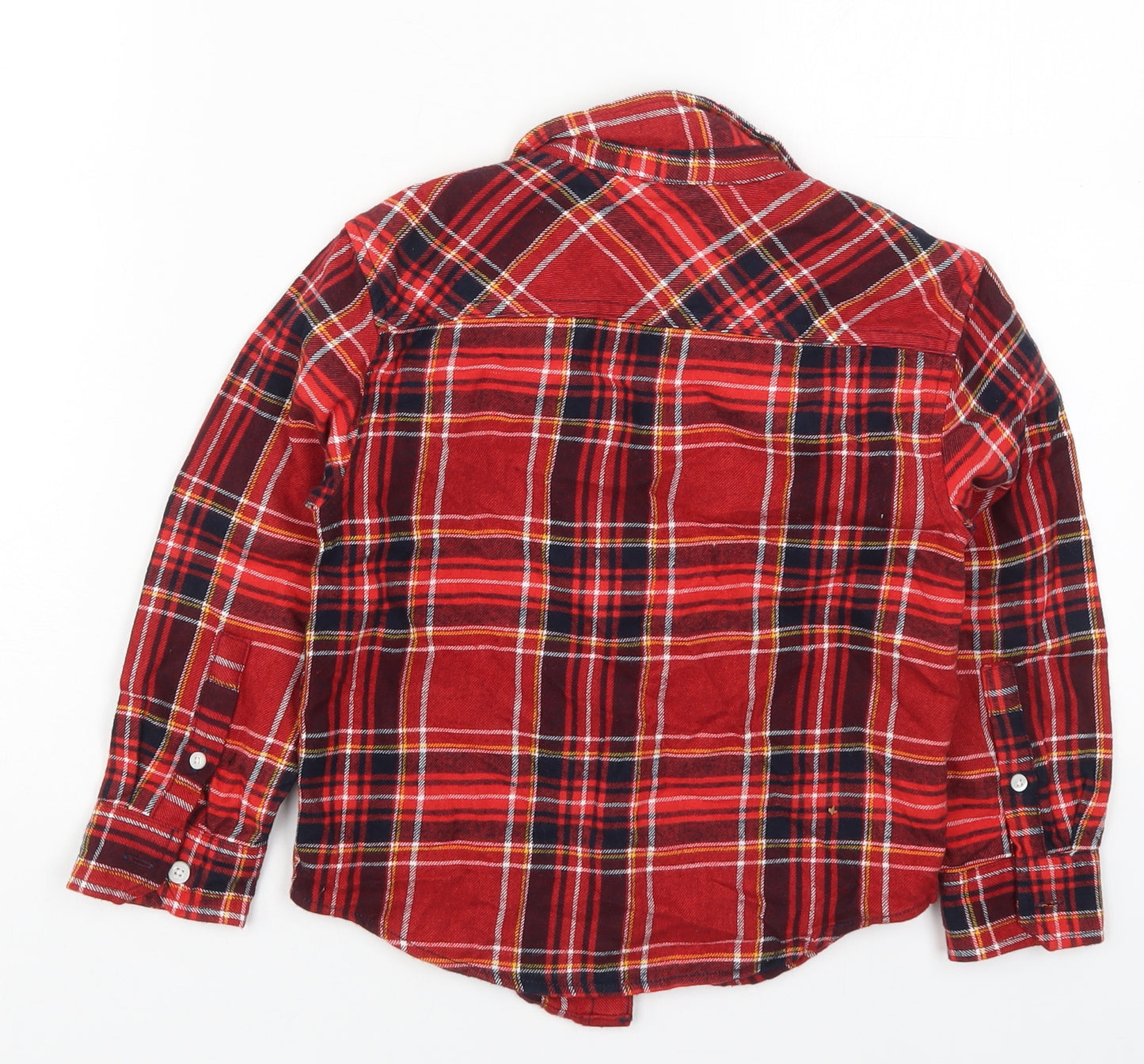 Marks and Spencer Boys Red Check Cotton Basic Button-Up Size 4-5 Years Collared Button - Harry Potter