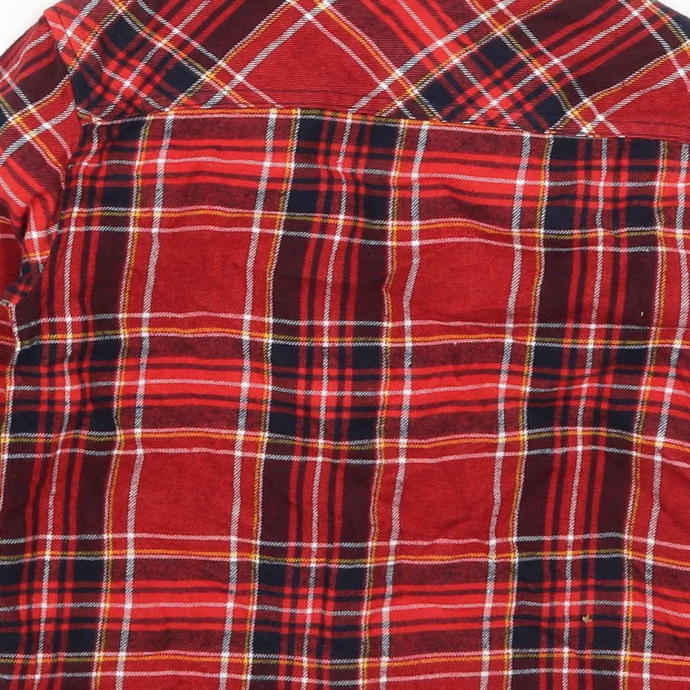 Marks and Spencer Boys Red Check Cotton Basic Button-Up Size 4-5 Years Collared Button - Harry Potter