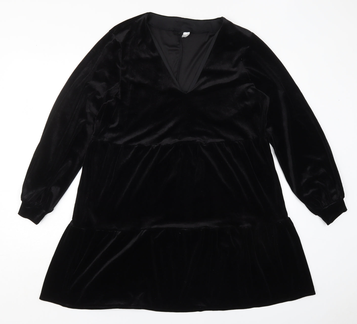 H&M Womens Black  Polyester Trapeze & Swing  Size M  V-Neck Pullover