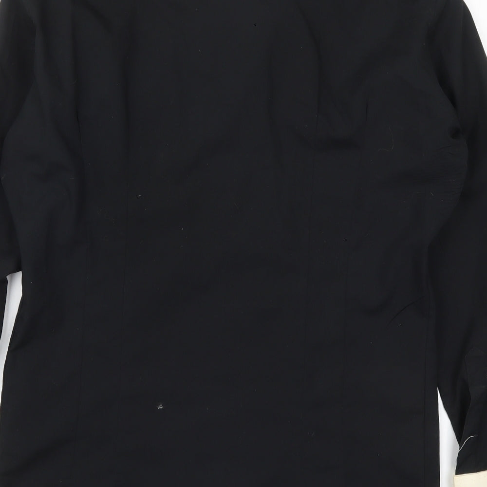 Higgins Mens Black  Polyester  Button-Up Size M Collared Button