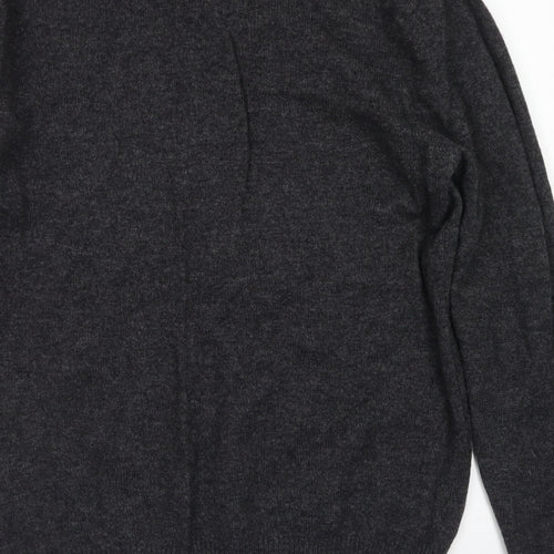 NEXT Mens Grey V-Neck  Wool Pullover Jumper Size L