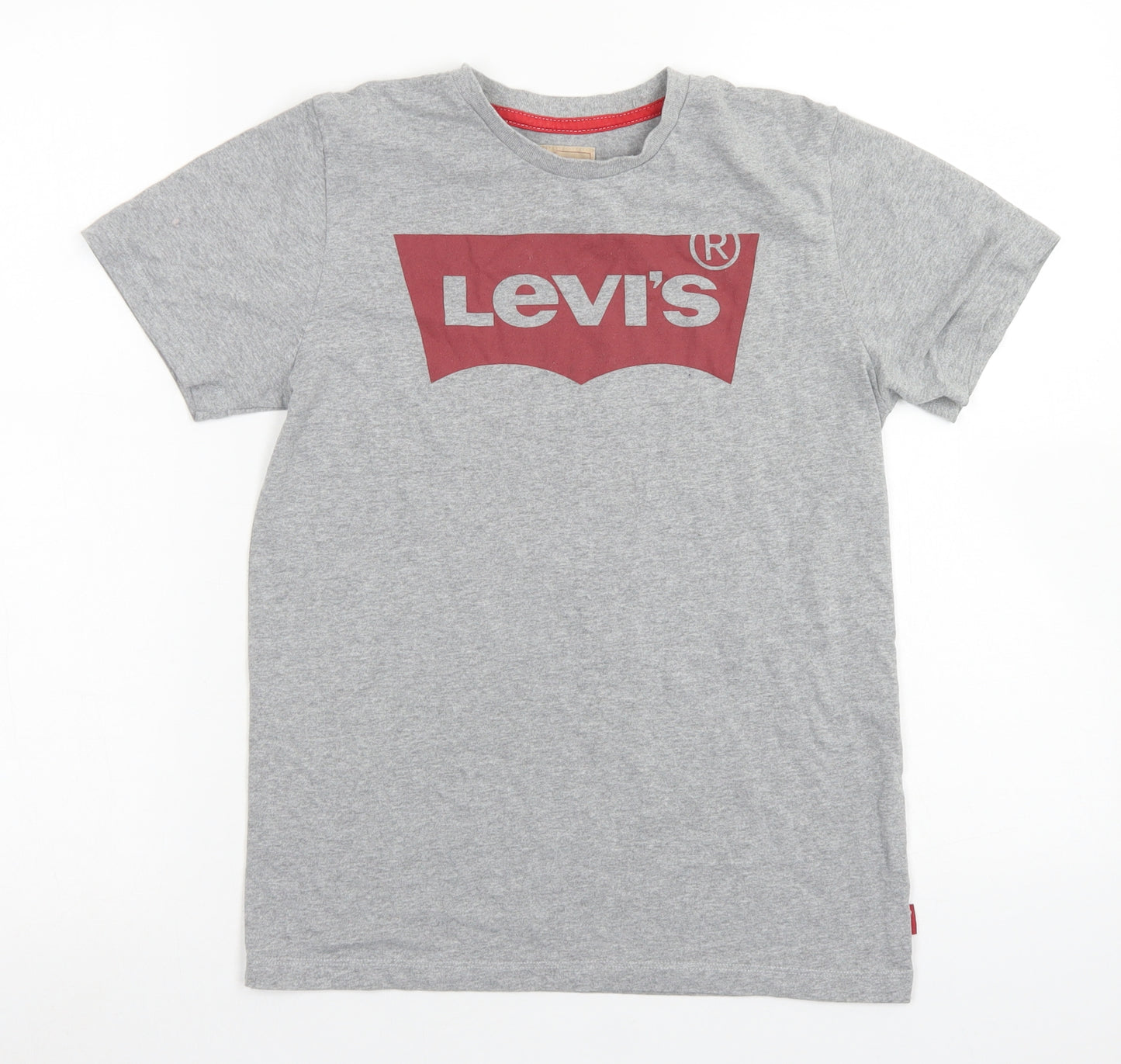 Levi's Womens Grey  Polyester Basic T-Shirt Size 12 Crew Neck
