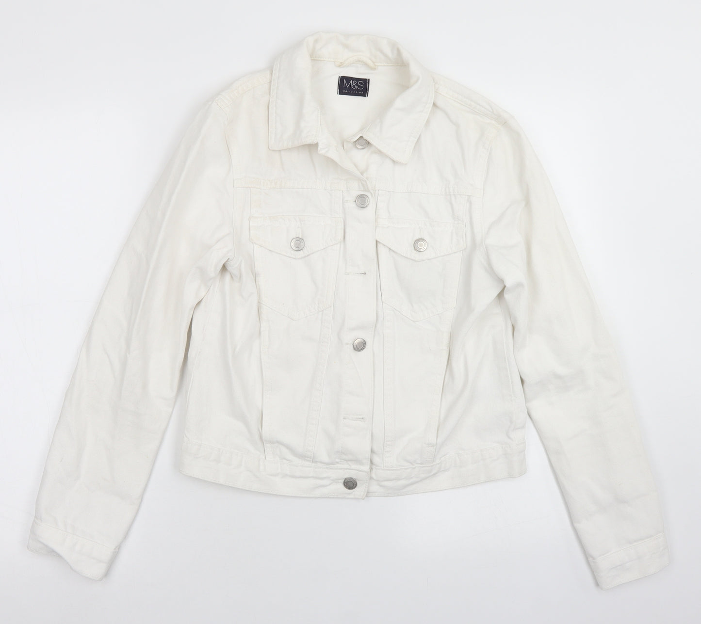 M&S Collection Womens White   Jacket  Size 8  Button