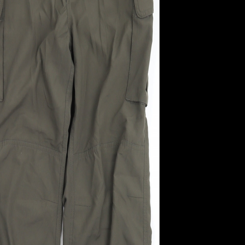 Hardy Mens Green  Polyester Cargo Trousers Size L L30 in Regular Zip