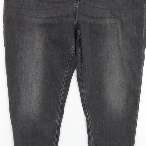 Indigo Collection Womens Grey  Cotton Skinny Jeans Size 36 in L24 in Regular Button - Short Leg