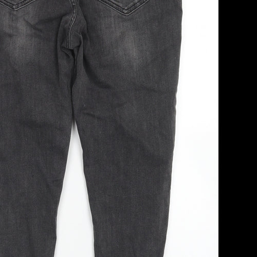 Indigo Collection Womens Grey  Cotton Skinny Jeans Size 36 in L24 in Regular Button - Short Leg