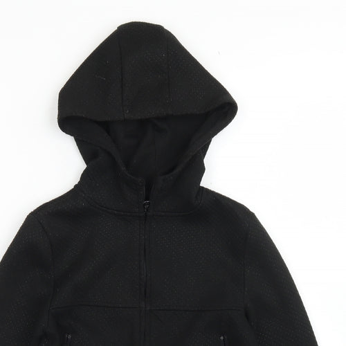Primark Boys Black  Polyester Full Zip Hoodie Size 7-8 Years  Zip