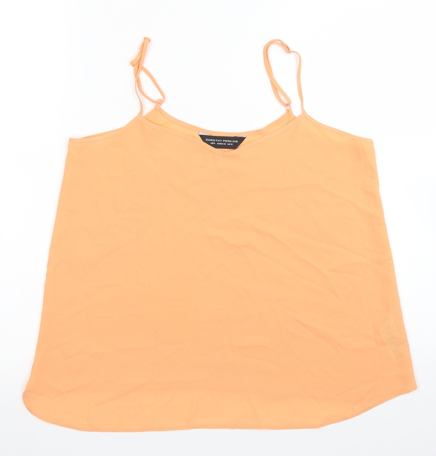 Dorothy Perkins Womens Orange  Polyester Camisole Blouse Size 12 Round Neck